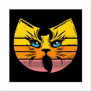 Wutang Logo Cat face effect Posters and Art